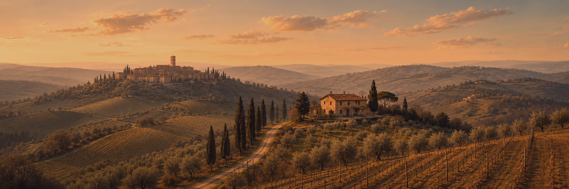 The same valley at dusk.