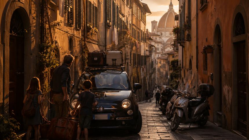 Print: Florence from the road