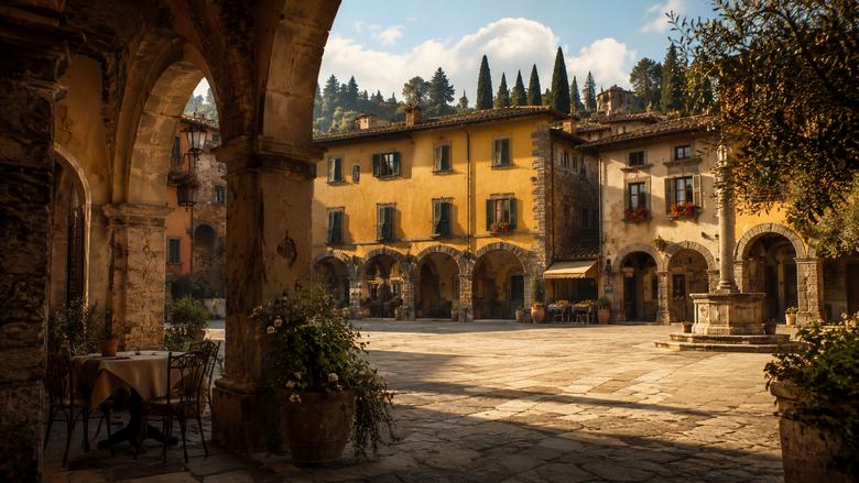 Print: San Casciano market