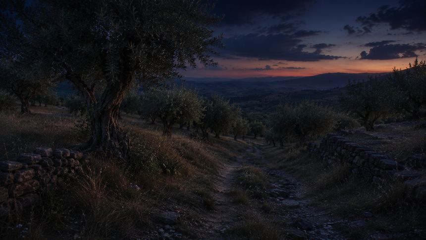 Print: the old Roman road